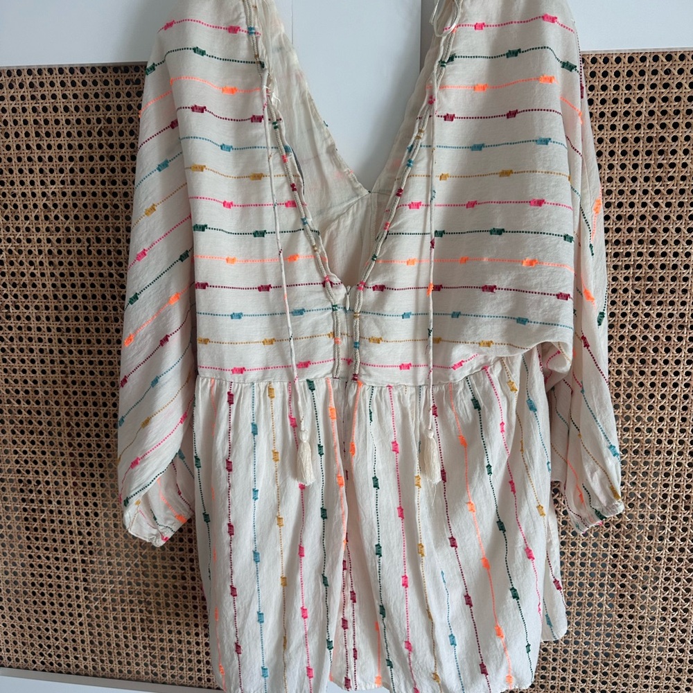 Zara Cream Multicolor  Tunic